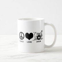 Peace Love Drum Mug
