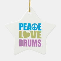 Peace Love Drums Christmas Tree Ornament