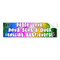 Peace Love Duck Tollers Bumper Sticker bumper stickers by MenagerieMayhem Peace Love Duck Tollers Bumper Sticker bumper stickers