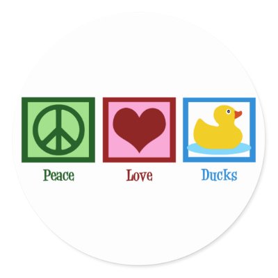 Peace Love Ducks Sticker