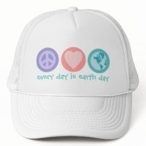 Peace, Love & Earth (Earth Day) Hat by teeboutique Peace, Love & Earth (Earth Day) Hat