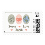 Peace Love Earth Postage Stamps