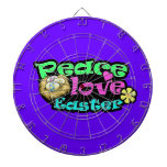 Peace, Love, Easter Dartboard With Darts