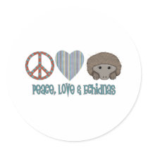 Peace Love Echidnas stickers