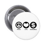 Peace Love Economics Button Peace Love Economics Button