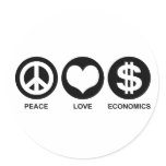 Peace Love Economics Sticker