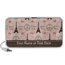 Peace Love Eiffel Tower Portable Doodle Speakers C