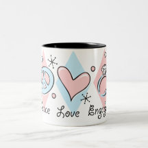 Peace Love Engaged Coffee Mug
