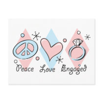 Peace Love Engaged Post Card