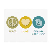 Peace Love English Literature postcards