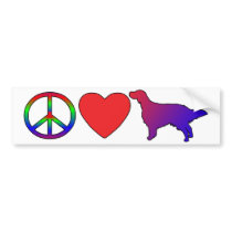 Peace Love English Setters bumper stickers by MenagerieMayhem Peace Love English Setters bumper stickers