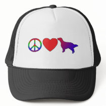 Peace Love English Setters Trucker Hats