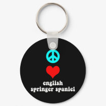 Peace love English Springer Spaniel keychains