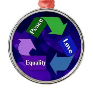 Peace Love Equality Christmas Ornament