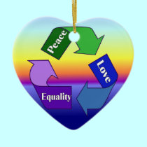 Peace Love Equality ornaments
