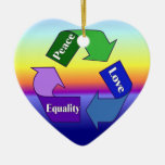 Peace Love Equality Ornament