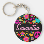 Peace Love & Everything Girly Keychain