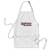 Peace Love Evolution aprons