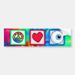 Peace, Love, Eyeball Bumper Sticker