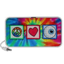 Peace, Love, Eyeball Travelling Speakers