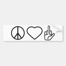 Peace Love F Off Bumper Sticker