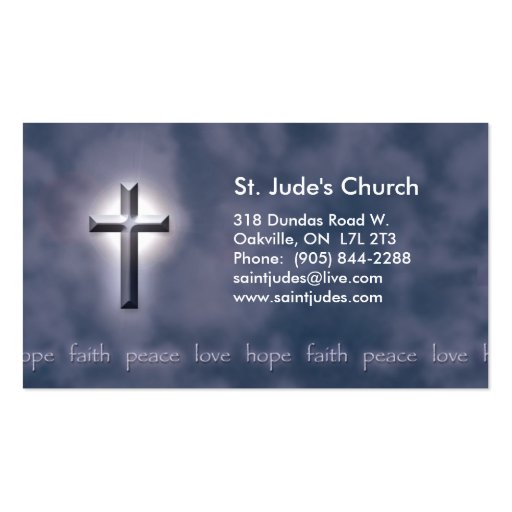 Peace Love Faith Hope Christian Business Card (front side)