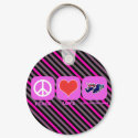 Peace Love Falkland Islands keychains