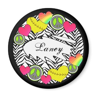 Peace Love Fastpitch Magnet magnet