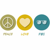 Peace Love FBI photo sculptures