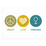 Peace Love Feminism Post Cards