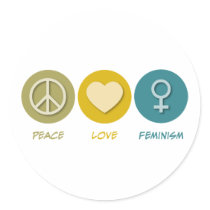 Peace Love Feminism stickers by 1000suns Peace Love Feminism stickers