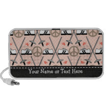 Peace Love Fence Doodle Speakers Personalized