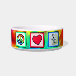 Peace, Love, Fencing Pet Water Bowls
