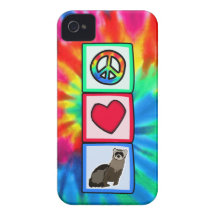 Peace, Love, Ferrets iPhone 4 Case-Mate Cases