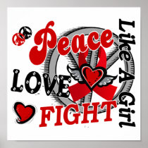 Peace Love Fight Like A Girl 2 AIDS Posters