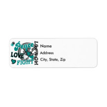 Peace Love Fight Like A Girl 2 Cervical Cancer Return Address Label