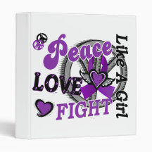 Peace Love Fight Like A Girl 2 Chiari Malformation Vinyl Binders
