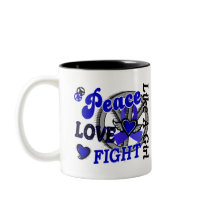Peace Love Fight Like A Girl 2 Colon Cancer Coffee Mug
