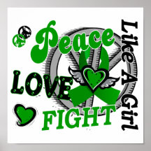 Peace Love Fight Like A Girl 2 Kidney Disease Poster