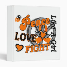 Peace Love Fight Like A Girl 2 MS 3 Ring Binders