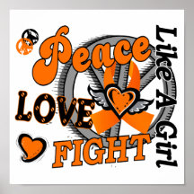 Peace Love Fight Like A Girl 2 MS Posters