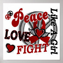 Peace Love Fight Like A Girl 2 Multiple Myeloma Posters