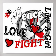 Peace Love Fight Like A Girl 2 Oral Cancer Posters