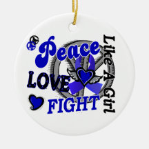 Peace Love Fight Like A Girl 2 Rheumatoid Arthriti Christmas Ornaments