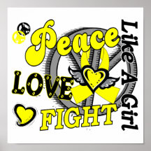 Peace Love Fight Like A Girl 2 Sarcoma Print