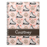 Peace Love Figure Skating Spiral Notebook Journal