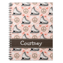 Peace Love Figure Skating Spiral Notebook Journal