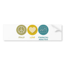 Peace Love Financial Analysis Bumper Sticker