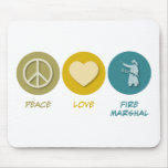 Peace Love Fire Marshal Mouse Pads
