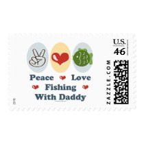 Peace Love Fishing With Daddy Postage Stamp